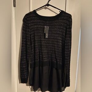 Apt9 black metallic sweater blouse